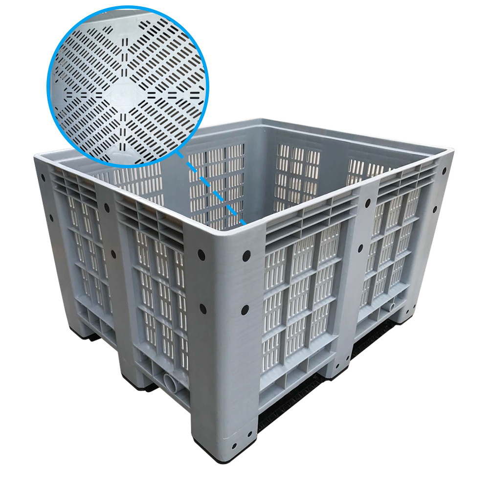 Reclaimed pallet plastic container shipping crate mesh storage bin for warehouse racking