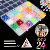 Kit Kerajinan Rhinestone Resin Flatback 3mm 5000 Pcs Stiker Rhinestone Perekat Sendiri untuk Tumbler