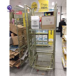 कस्टम तार जाल लॉजिस्टिक परिवहन रोल पिंजरे गोदाम धातु भंडारण ट्रॉली - Product Image 6