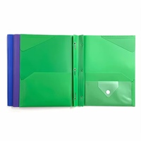 Porte-documents portable en plastique format lettre avec double pochette, protège-coins et pochette à papeterie – Dossier Tadpole durable