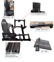 Cockpit de simulation de course en aluminium complet avec siège, support d'écran et simulateur de mouvement pour la conduite de simulation de course
