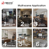 Bureau électrique réglable en hauteur HENVO, double moteur, poste de travail assis-debout, commande intelligente, bureau à domicile, plateau en acier personnalisé