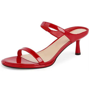 Scarpe da donna con tacco in vernice nera con tacco a punta tonda da donna - Product Image 6