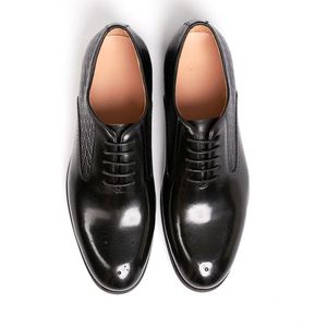 High Quality Custom Men's Oxford Lace-up <b>Flat</b> Dress Shoes Top Layer Genuine Leather Luxury Anti-Slip Formal Wedding Shoes Spring - Product Image 3