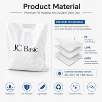 Sac de courses en LDPE personnalisé, grande capacité, robuste, pour vêtements, idéal pour les magasins de détail, avec découpe sur mesure