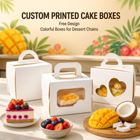 Boîte à gâteau personnalisée en papier kraft avec poignée, emballage cadeau pour pâtisserie, biscuits, beignets, vente en gros, qualité alimentaire