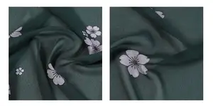 WI-A08 المخزون الكثيرة المطبوعة مقاومة للانكماش لون بسيط زهور صغيرة شيفون طباعة النسيج لفساتين الزهور الكشكشة