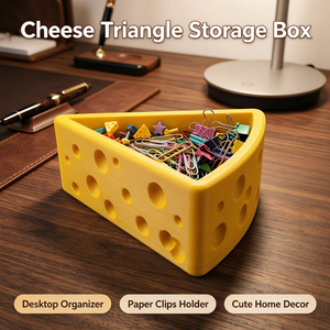 Linda Bandeja de Almacenamiento Triangular con Forma de Queso, Organizador de Escritorio Impreso en 3D, Porta Clips, Joyas y Llaves, Decoración para el Hogar y la Oficina, Venta al por Mayor - Product Image 5