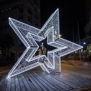 Vente chaude En Plein Air Motif Lumières <span class=keywords><strong>Géant</strong></span> Étoile À Cinq Branches Arche <span class=keywords><strong>Jardin</strong></span> Cour Décoration 3D Motif Lumière De Noël Décoratif - Product Image 2