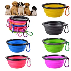 Foldable Dog Bowl for Outdoor Walking Camping Traveling Collapsible Dog Bowls