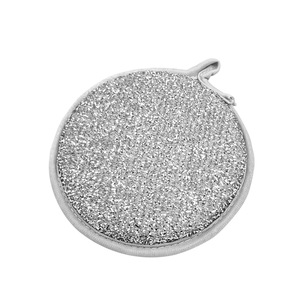 Steel Wire Sponge Round Kitchen Scrubbing Pad Dishwashing Cleaning Tool Silver Color - Product Image 5