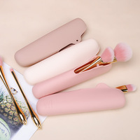 Sac de voyage pour pinceaux de maquillage, sacs cosmétiques en silicone imperméables, pochette portable pour pinceaux de maquillage, éponge, outils de beauté, étui de qualité alimentaire