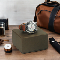 Faible QUANTITÉ MINIMALE DE COMMANDE De Forme Ronde 1680 D En Nylon et en cuir Véritable Portable Boîtier De Montre De Voyage Unique