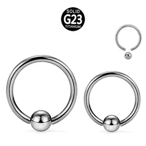 G23 ASTM F136 Titanium Captive Bead Ring Hoop tulang rawan tubuh perhiasan tindik BCR