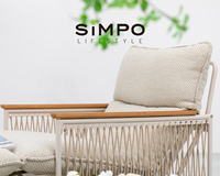 SIMPOLIFESTYLE Mobilier d'extérieur pliable haut de gamme OLIVIA Fauteuil de jardin de luxe Terrasse Hôtel Piscine Villa Parc Aluminium Tissu