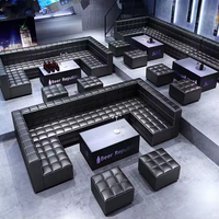 Meubles de salon pour chicha en gros, canapés de bar de nuit, canapés en forme de U, fauteuils et canapés en similicuir noir pour événements