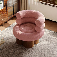 Fauteuil de salon en velours français avec pieds en bois et dossier en échelle - Rouge, pour salon, balcon, ou espace détente