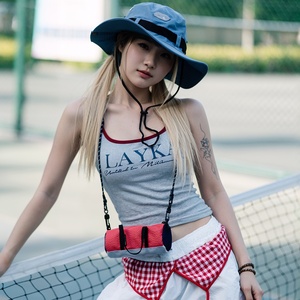 Color Blocking Summer Polyester Zipper Fashion Style Outfit Shape <strong>Small</strong> Cylinder Cross Body Women's Mini Shoulder <strong>Bag</strong> Daily - Product Image 3