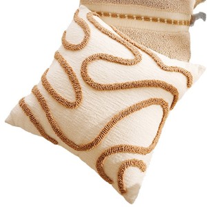 Cojín Cuadrado Moderno de Lona Texturizada en Marrón Cálido Estilo Nórdico con Relleno de Algodón PP para Decoración del Hogar - Product Image 5