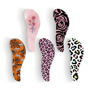 Benutzer definiertes Logo Magic Handle Anti statischer Detang ler Kamm Nass bürste Zebra muster Leoparden muster Haarent wickler bürste - Product Image 1