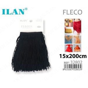 Ilan Flecos Nastro con Frange in Poliestere Nero 15x200cm per Artigianato e Decorazione - Product Image 1