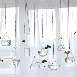 Nouveauté : Vases suspendus en verre borosilicate, style moderne et minimaliste, pour culture hydroponique, petites bouteilles suspendues, pour jardinage intérieur, décoration d'intérieur, ensemble de plantes - Product Image 2