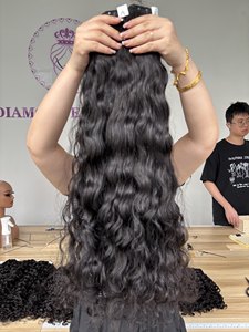 自然波浪 100% 未加工人发束批发廉价人发束原生处女发女用 - Product Image 4