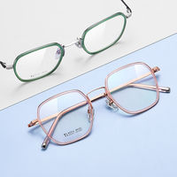 Montures optiques légères en acétate et titane, lunettes de vue polygonales tendance, OEM ODM, marque privée, MOQ 500 paires