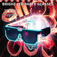 Lunettes LED Lumineuses à Mosaïque, Fil EL Clignotant, Lunettes de Mode Lumineuses, Rentrée Scolaire, Adultes, Plastique ABS, Décorations Lumineuses pour Festivals