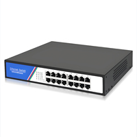 Switch Tshield de 16 Puertos Fast Ethernet Full-Duplex/Half-Duplex No Administrado, 10/100Mbps, 3.2Gbps, RJ45, Plug and Play para Redes
