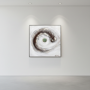 Dipinto Murale Astratto Moderno in Pietra Naturale su Tela, Personalizzabile in Dimensioni e Design, con Vernice Acrilica Ecologica Fatta a Mano - Product Image 1