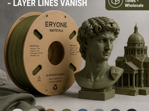 Filamento PLA Mate de 1.75mm, Acabado Liso de Bajo Brillo, Oculta las Líneas de las Capas, Filamento para Impresora 3D para Bambu Lab Prusa - Product Image 1