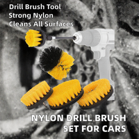 Kit d'embouts de brosses de nettoyage en nylon pour perceuse, brosses de nettoyage puissantes pour roues de voiture, pneus, vitres