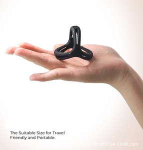 Adam için seks oyuncak silikon erkek gecikme boşalma kilit halkası üç halka kilitleme üçgen kısıtlama skrotum kristal yüzük - Product Image 3