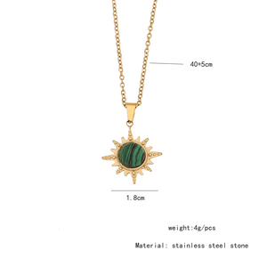 Collar con colgante redondo de piedra natural de alta calidad, venta al por mayor, personalizado, barato, Vintage, redondo, de piedras preciosas naturales, collar con abalorio de estrella - Product Image 5