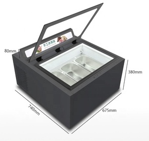 Gabinete de exhibición de helados y yogur de escritorio de puerta abierta de autoservicio Refrigerador enfriador de corte grueso para aplicación de pasteles - Product Image 4