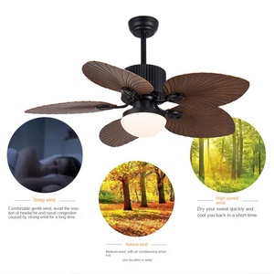 Ventilateur de plafond décoratif léger de fantaisie de lame de feuille d'ABS en gros chaud avec la lumière de LED pour le plafond de ventilateur de paume de Malaisie Singapour - Product Image 3