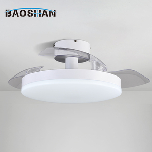 Ventilateur de plafond LED décoratif moderne pour salon BAOSHAN avec télécommande intelligente rétractable à 6 vitesses de vent, 36 pouces, DX0051T Ceili - Product Image 1