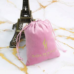 Custom Personalized Velvet Dust Packaging <b>Pouch</b> Soft Velvet Jewelry <b>Pouch</b> Small Eco Friendly <b>Drawstring</b> Jewelry Bag - Product Image 5