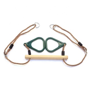 Barre de trapèze réglable en <span class=keywords><strong>bois</strong></span> pour enfants Jiayi avec anneau de balançoire à corde - Product Image 5