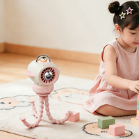 Ventilateur portable pour bébé, à clipser sur poussette, rechargeable 3600mAh, en forme d'avion, oscillant, mini-ventilateur avec trépied flexible pour lit de bébé et extérieur