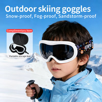 Masque de ski Kenquaz TPU blanc pour enfants, à porter par-dessus des lunettes, taille unique, modèle KPM-3200, protection UV, verres anti-buée, rangement portable