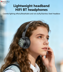سماعة رأس لاسلكية Yesido BT5.4 مع إضاءة ملونة، مكالمات عالية الجودة، صوت HIFI، سماعة أذن لاسلكية BT طراز EP15 - Product Image 2