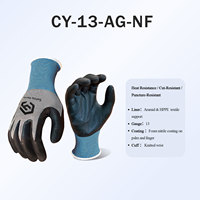Gants de sécurité certifiés CE, résistants aux coupures, anti-vibrations, compatibles écrans tactiles, en mousse d'aramide et fibre de verre, sans latex, thermiques, CY 13G