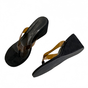Women's Temperament Open-toe Flat Flip-flops with Short Skirt Waterproof Beach <b>Shoes</b> Summer New Yoga slippers - Product Image 1
