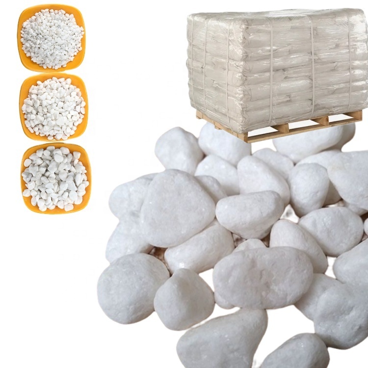 Natural Decoration White Cobblestone Garden Small