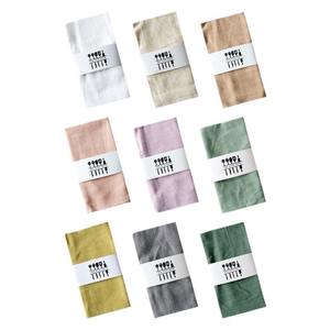 Serviette de cuisine en lin <span class=keywords><strong>et</strong></span> coton de couleur unie, douce <span class=keywords><strong>et</strong></span> absorbante, carrée, pour mariage occidental, serviette décorative - Product Image 3