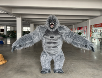 Costume de gorille gonflable réaliste pour adulte, déguisement de mascotte en fourrure pour Halloween, carnaval, costume de gorille en fourrure