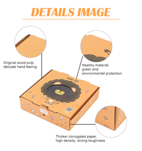 กล่องบรรจุภัณฑ์กระดาษคราฟท์สำหรับพิซซ่าอาหารใช้สั่งได้ - Product Image 5