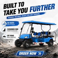 Voiturette de golf électrique 6 places, homologuée route, en aluminium, personnalisable, certifiée CE, capacité de montée de 15-20 degrés, autonomie de 70-90 km